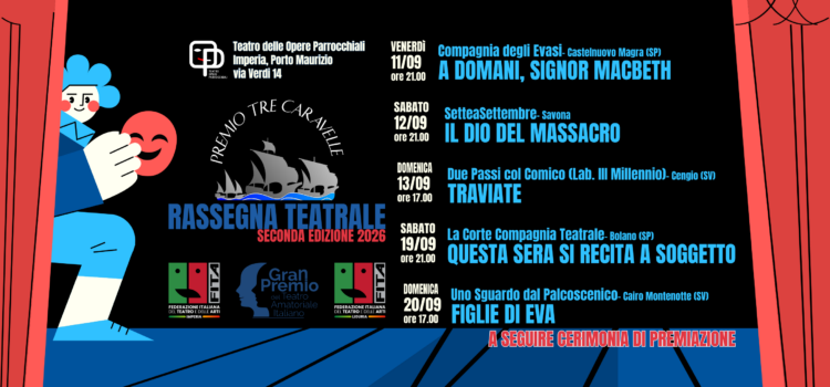 Rassegna Premo FITA Liguria Tre Caravelle 2026: il cartellone