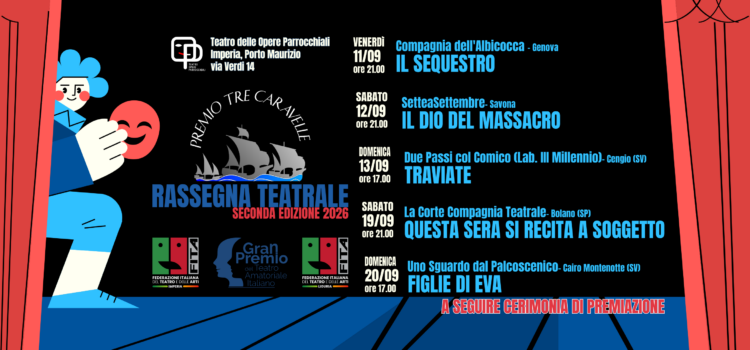 Rassegna Premo FITA Liguria Tre Caravelle 2026: il cartellone
