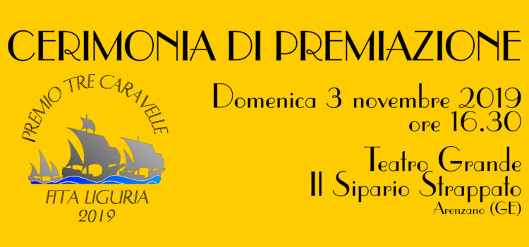 Premio Fita Liguria “Tre Caravelle” 2019: domenica 3 novembre la cerimonia di premiazione